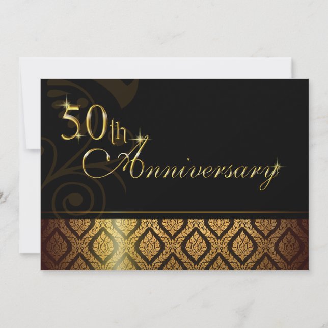 Invitación a los 50 años de Metallic Gold Brocade (Anverso)