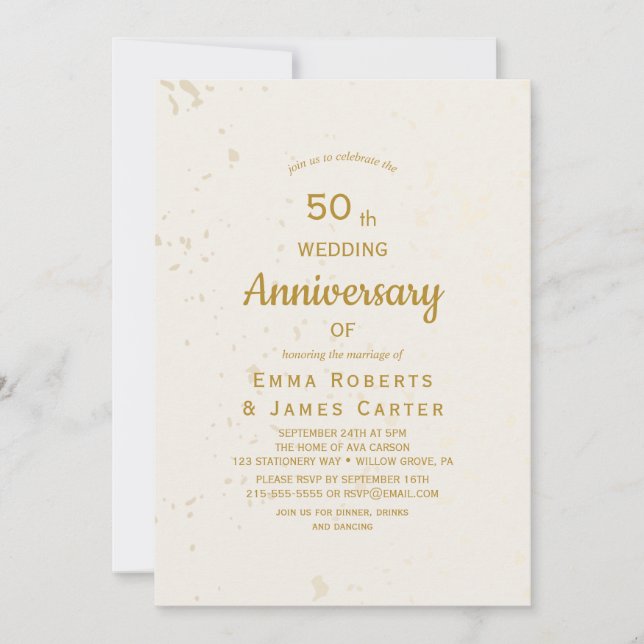 Invitación a los 50 años de oro y crema (Anverso)
