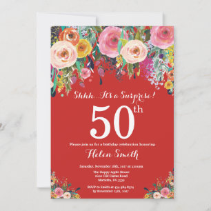 Invitación a los 50 años de Red Floral Surprise