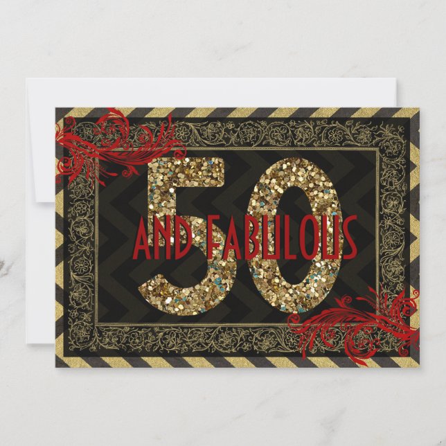 Invitación a los 50 años de Red Gold y Black Art D (Anverso)