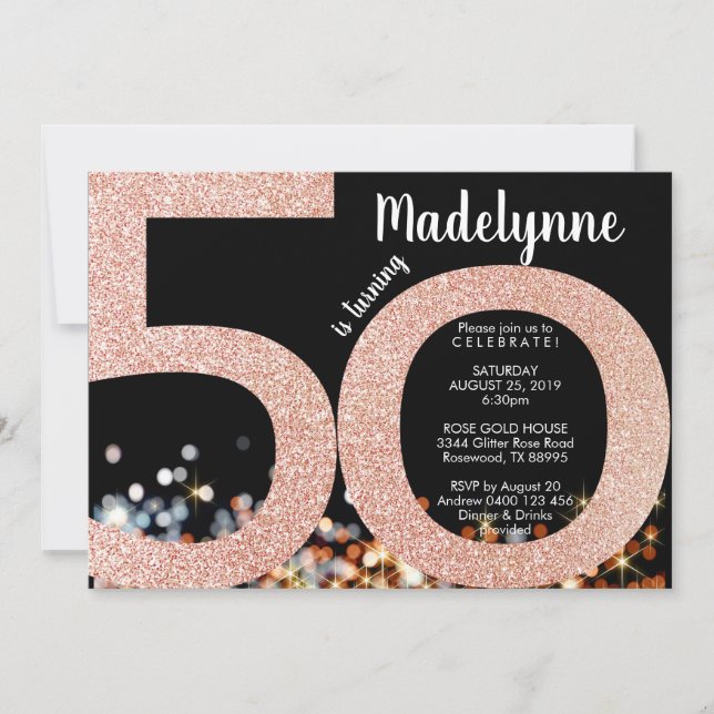 Invitación a los 50 años de Rosa Gold - 50 Años Fe (Anverso)