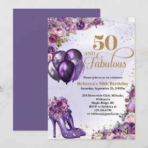 Invitación a los 50 Años en Morple High Heels