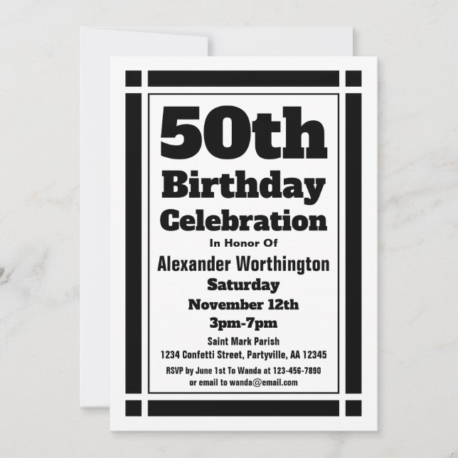 Invitación a los 50 Años Negros (Anverso)