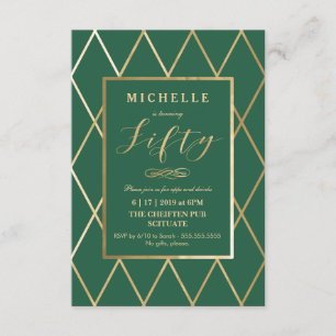 Invitación a los 50 años - Oro, elegante, a la mod