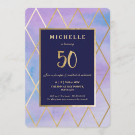 Invitación a los 50 años - Oro, elegante, cincuent