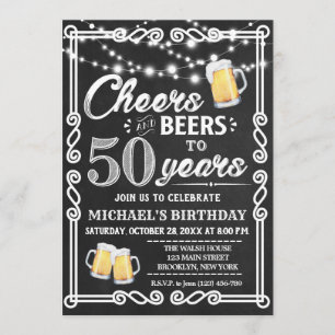 Invitación a los 50 años  Saludos y cervezas