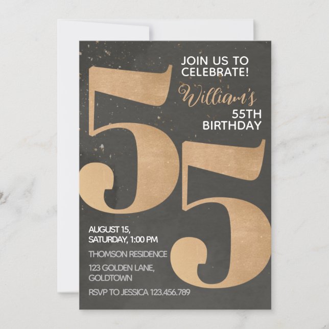 Invitación a los 55 años de Gold Black (Anverso)