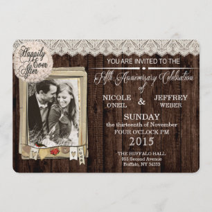 Invitación a los 5 años de Rustic Country Wood