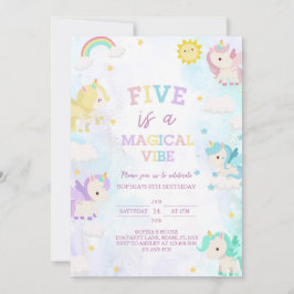 Invitación a los 5 cumpleaños de Cute Unicorn