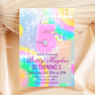 Invitación a los 5 cumpleaños de Unicornio