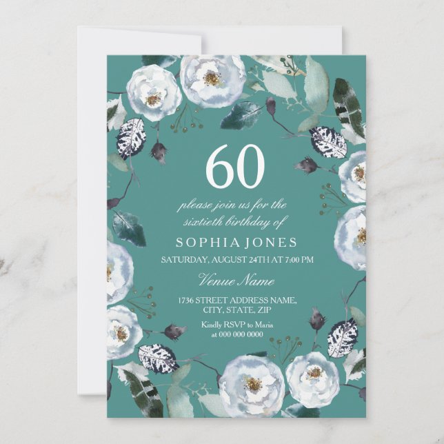 Invitación a los 60 Años de la Blanca Floral Verde (Anverso)