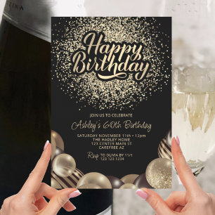 Invitación a los 60 cumpleaños de Black and Gold