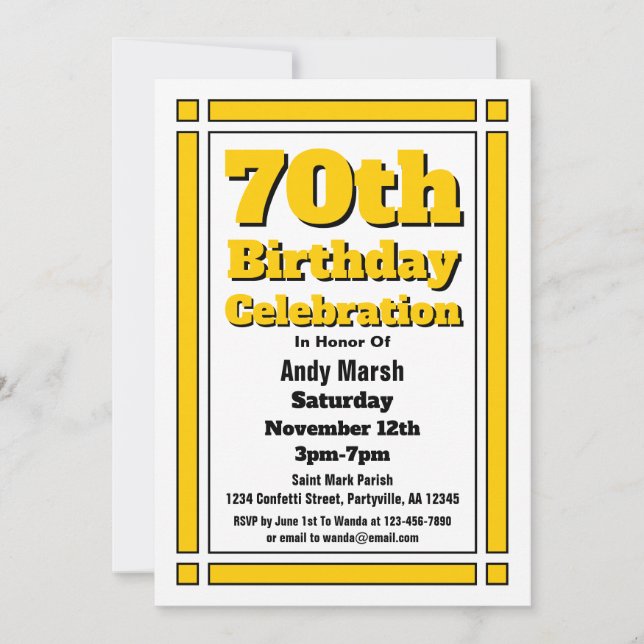Invitación a los 70 años de oro (Anverso)