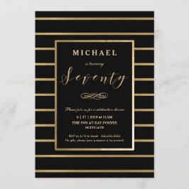 Invitación a los 70 Años - Oro, Masculina Elegante