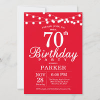 Invitación a los 70 años rojo