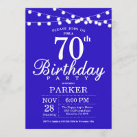 Invitación a los 70 años Royal Blue