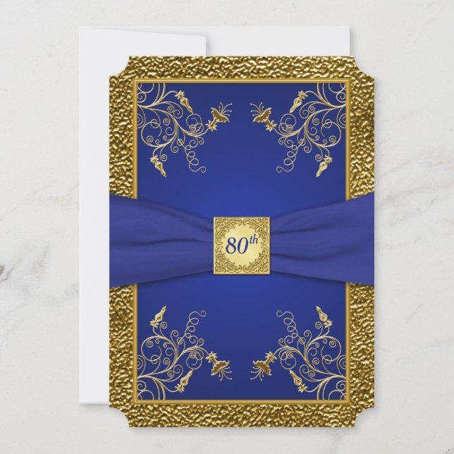 Invitación a los 80 cumpleaños del Royal Blue y Go (Anverso)