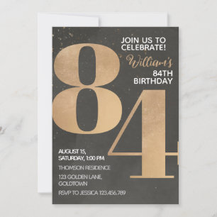 Invitación a los 84 años de Gold Black