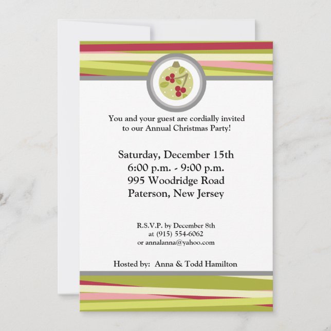 Invitación a los adornos de Navidad variados las 2 (Anverso)
