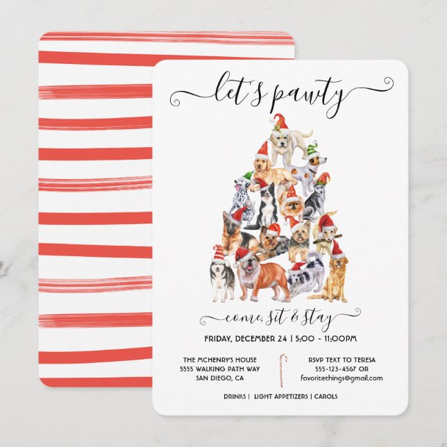 Invitación A los amantes del árbol de Navidad les encanta la  (Anverso / Reverso)