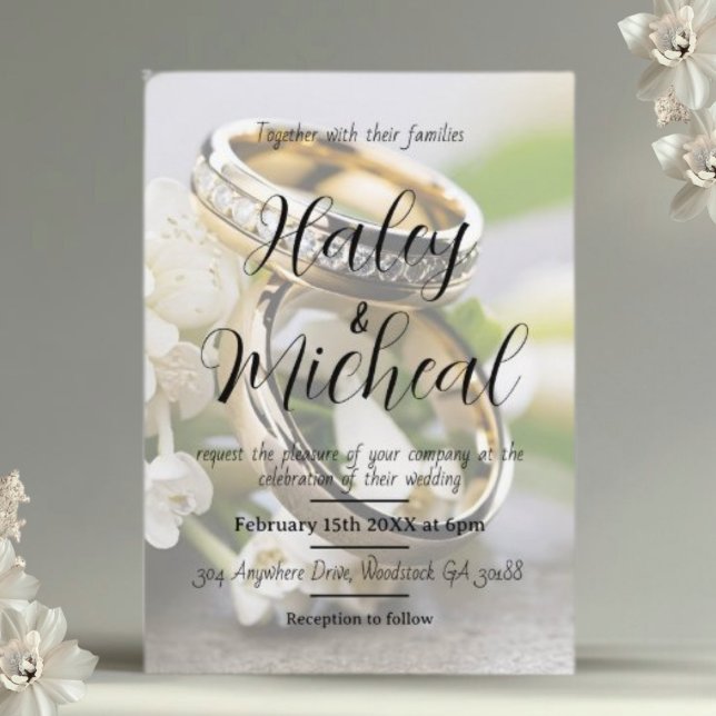 Invitación a los Anillos de Bodas Modernos y Elega (Subido por el creador)