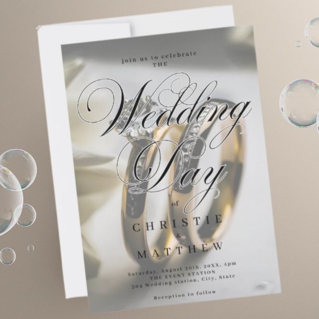 Invitación a los Anillos de Bodas Modernos y Elega (Subido por el creador)