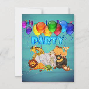 invitación a los animales fiestas