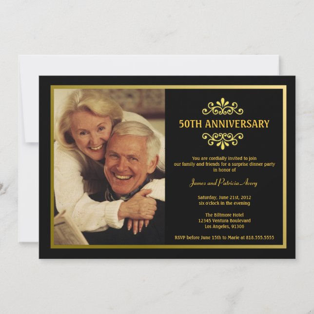 Invitación a los Aniversarios Negro y Oro (Anverso)