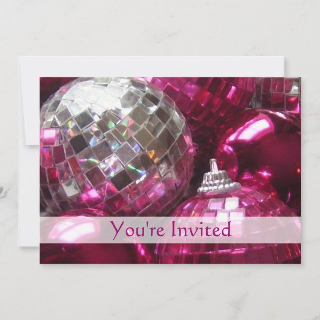 Invitación a los baubles rosados (Anverso)