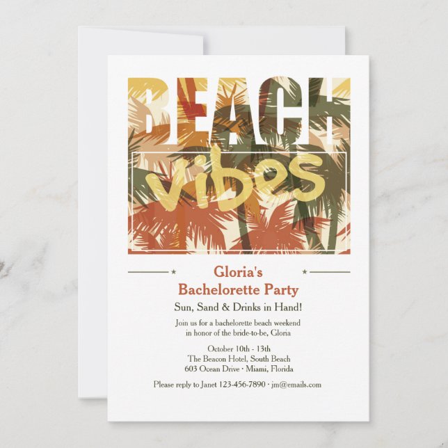 Invitación a los Beach Vibes (Anverso)