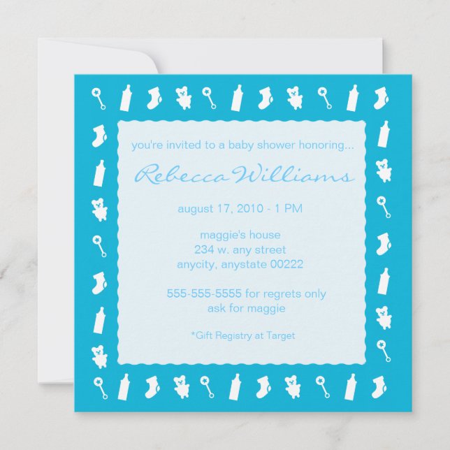 Invitación a los bebes azules (Anverso)