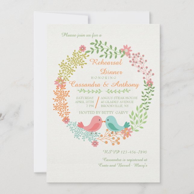 Invitación a los birdies gemelos (Anverso)