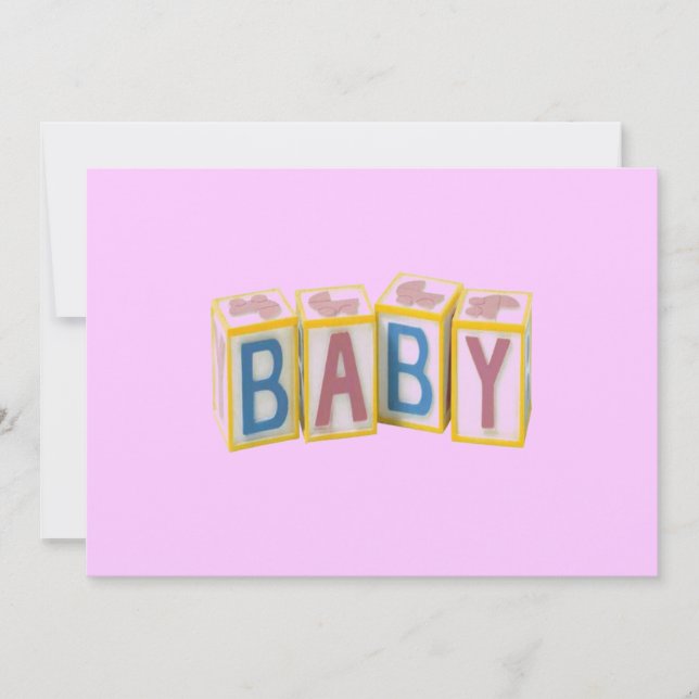 Invitación a los bloques de construcción de bebés (Anverso)