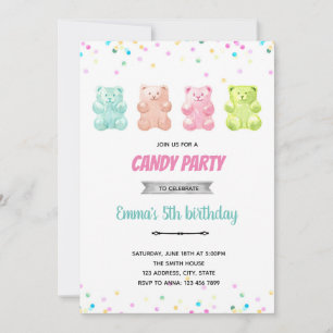 Invitación a los caramelos de oso de Gummy