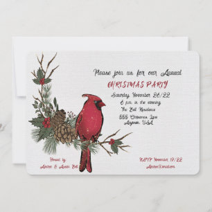 Invitación a los cardenales de color de agua Fiest