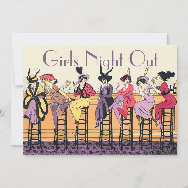 Invitación a los Chicas de Art Decó de la época (Anverso)