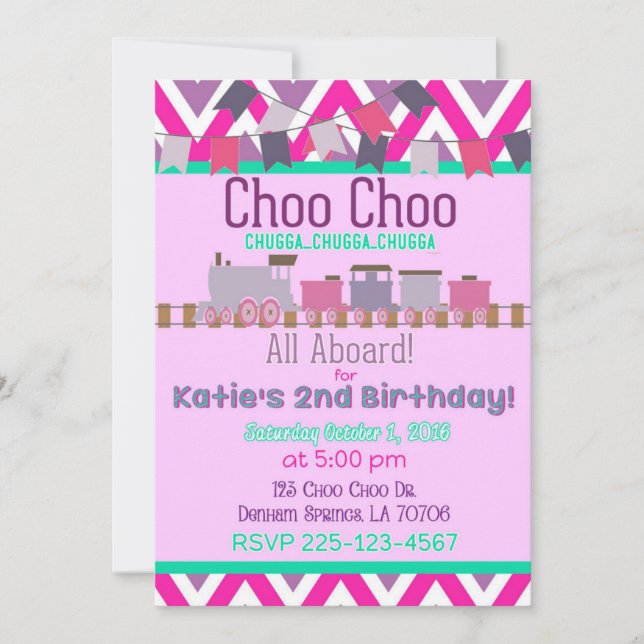 Invitación a los chicas para el cumpleaños (Anverso)