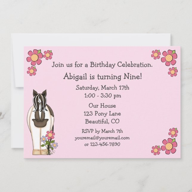 Invitación a los Chicas por cumpleaños (Anverso)