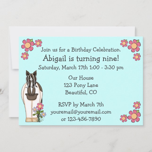 Invitación a los Chicas por cumpleaños (Anverso)