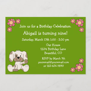 Invitación a los Chicas por cumpleaños de perro co