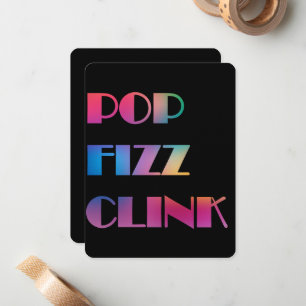 Invitación a los cócteles de Pop Fizz Clink