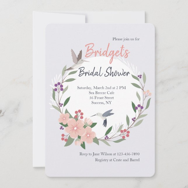 Invitación a los colibríes (Anverso)