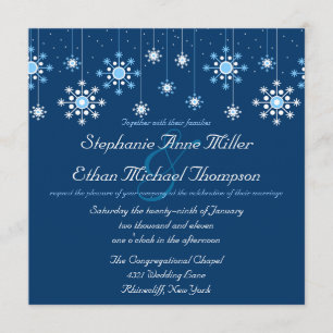 Invitación a los copos de nieve de la boda inverna