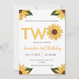 Invitación a los cumpleaños 2 del girasol