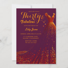 Invitación a los cumpleaños 30 del Golden Gown Gla