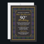 Invitación a los cumpleaños 90 de MacDonald Tartán<br><div class="desc">Invitación de cumpleaños 90 de MacDonald Scottish tartan. Este escocés es el destino del clan escocés MacDonald o McDonald. Si eres un MacDonald o un McDonald, honra tu herencia escocesa con una invitación de cumpleaños de clan escocés tartán. Cambiar la redacción a cualquier año. Es muy versátil. Todas las fuentes...</div>