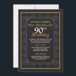 Invitación a los cumpleaños 90 de MacDonald Tartán<br><div class="desc">Invitación de cumpleaños 90 de MacDonald Scottish tartan. Este escocés es el destino del clan escocés MacDonald o McDonald. Si eres un MacDonald o un McDonald, honra tu herencia escocesa con una invitación de cumpleaños de clan escocés tartán. Cambiar la redacción a cualquier año. Es muy versátil. Todas las fuentes...</div>