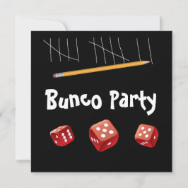 Invitación a los dados de juego y de Bunco