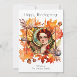 Invitación a los deseos vintage de Acción de Graci