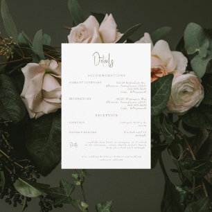 Invitación a los detalles del Boda blanco
